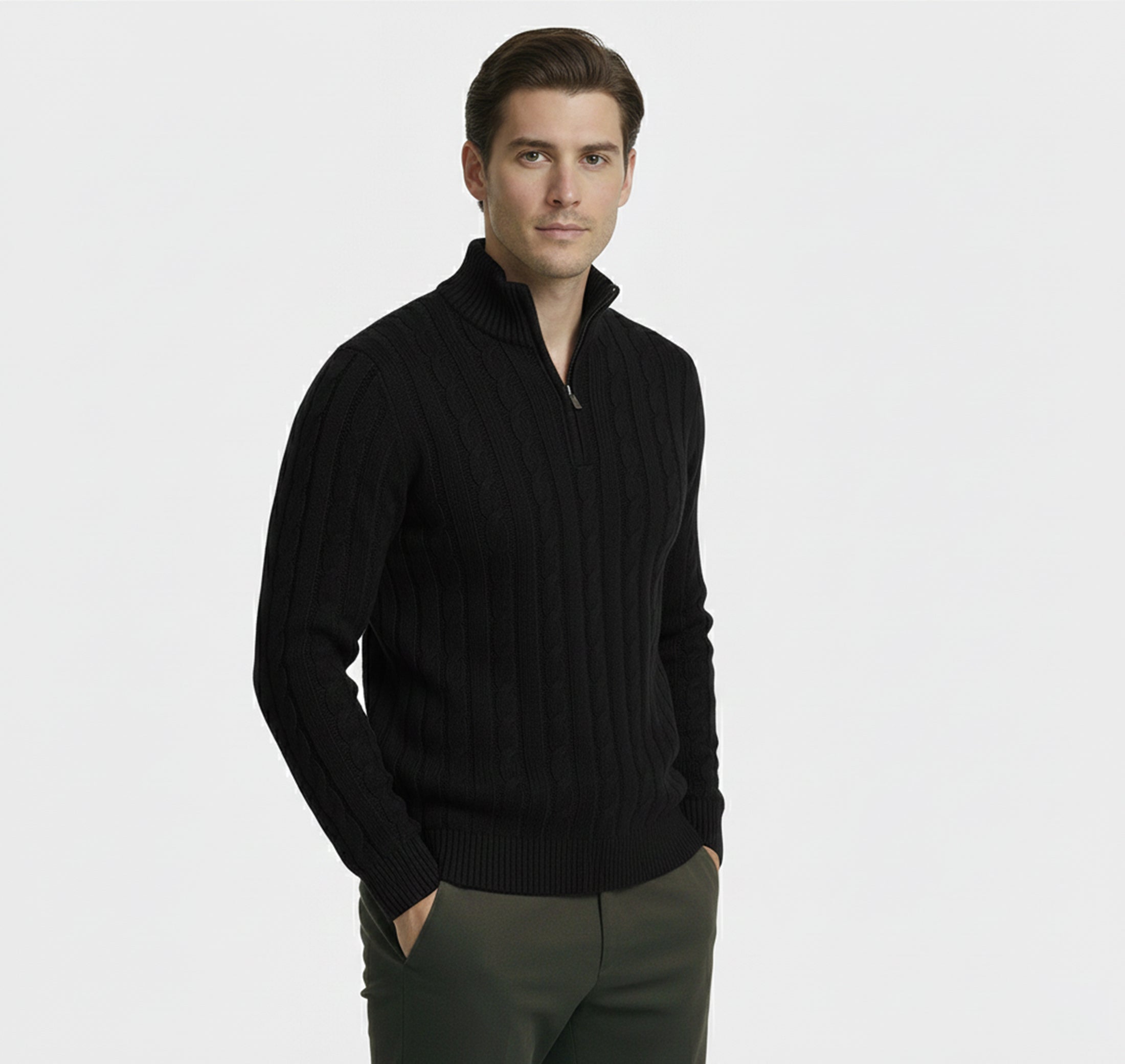 Rocal Outlet | Suéter de lana para hombre – Clásico con cuello semi-alto