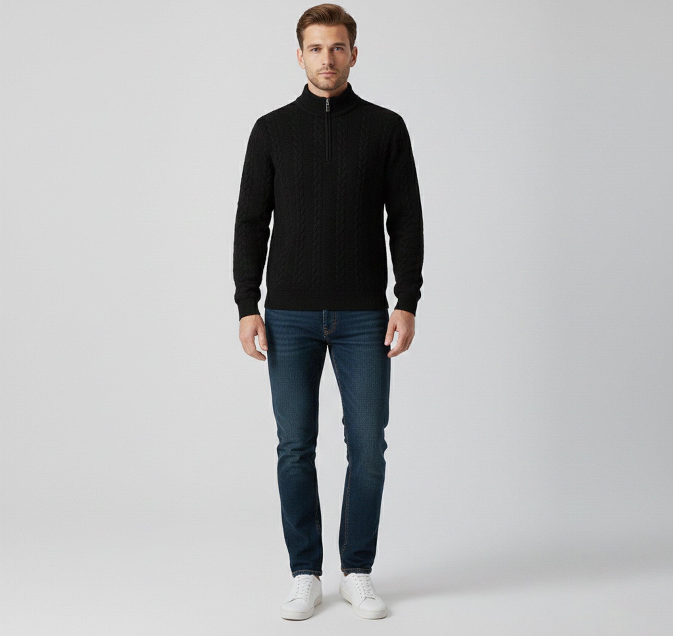 Rocal Outlet | Prendas de punto jacquard para hombre – Clásico con solapa suelta