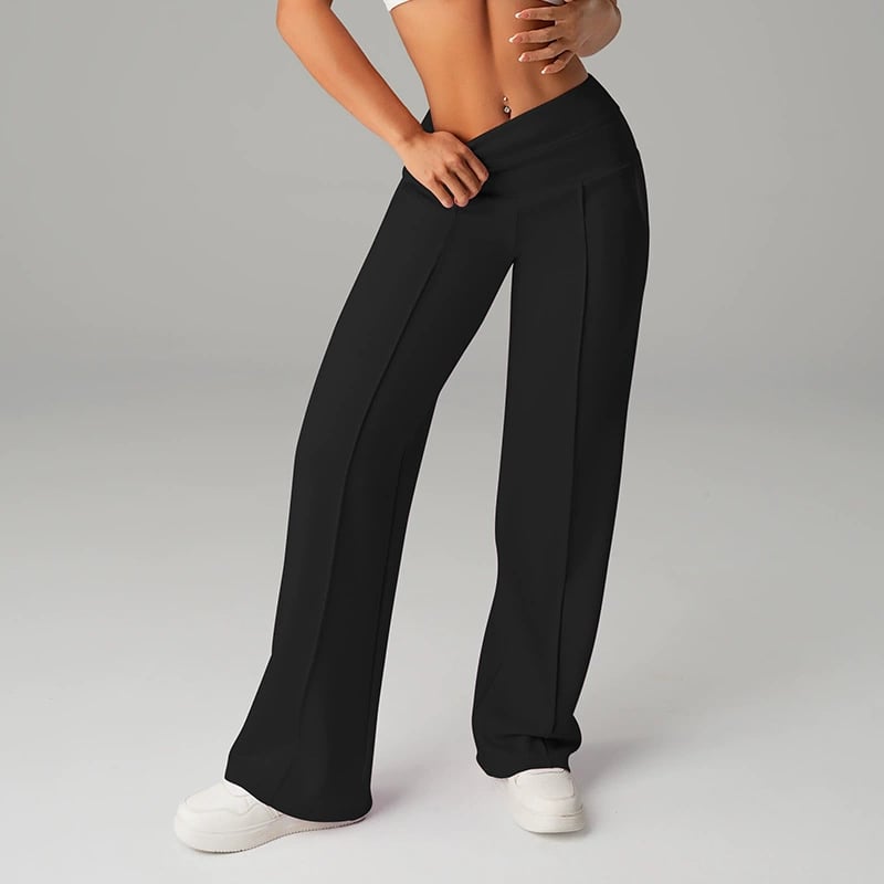 Pantalones Rectos Versátiles para Mujer - Tejido Elástico Cómodo + Bolsillos Prácticos