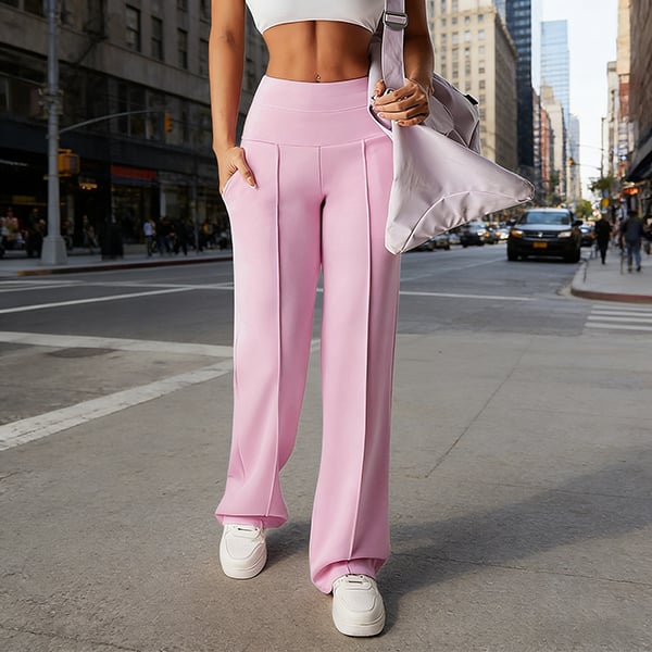Pantalones Rectos Versátiles para Mujer - Tejido Elástico Cómodo + Bolsillos Prácticos