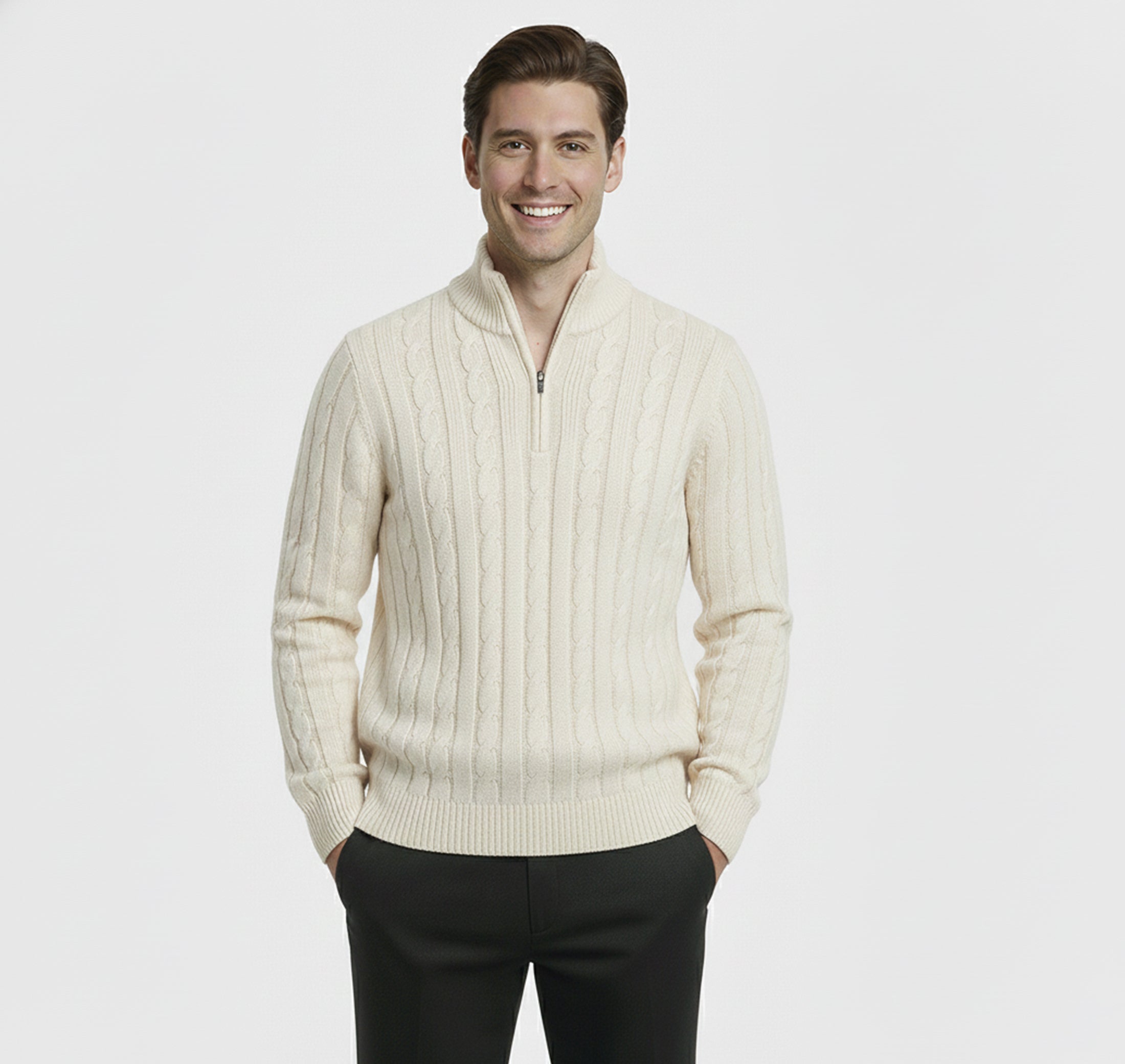 Rocal Outlet | Suéter de lana para hombre – Clásico con cuello semi-alto