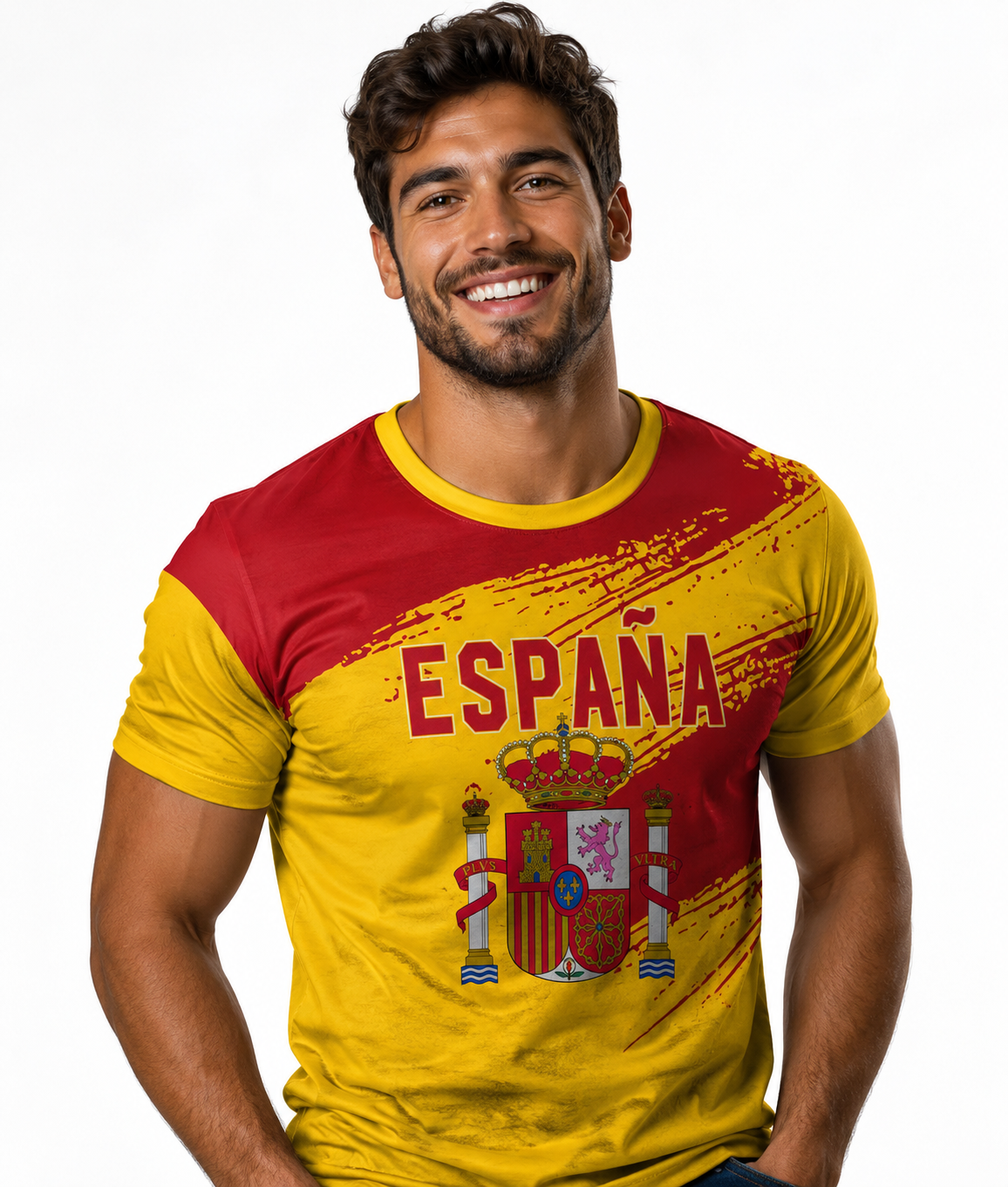 Camiseta Retro con Estampado 3D de España