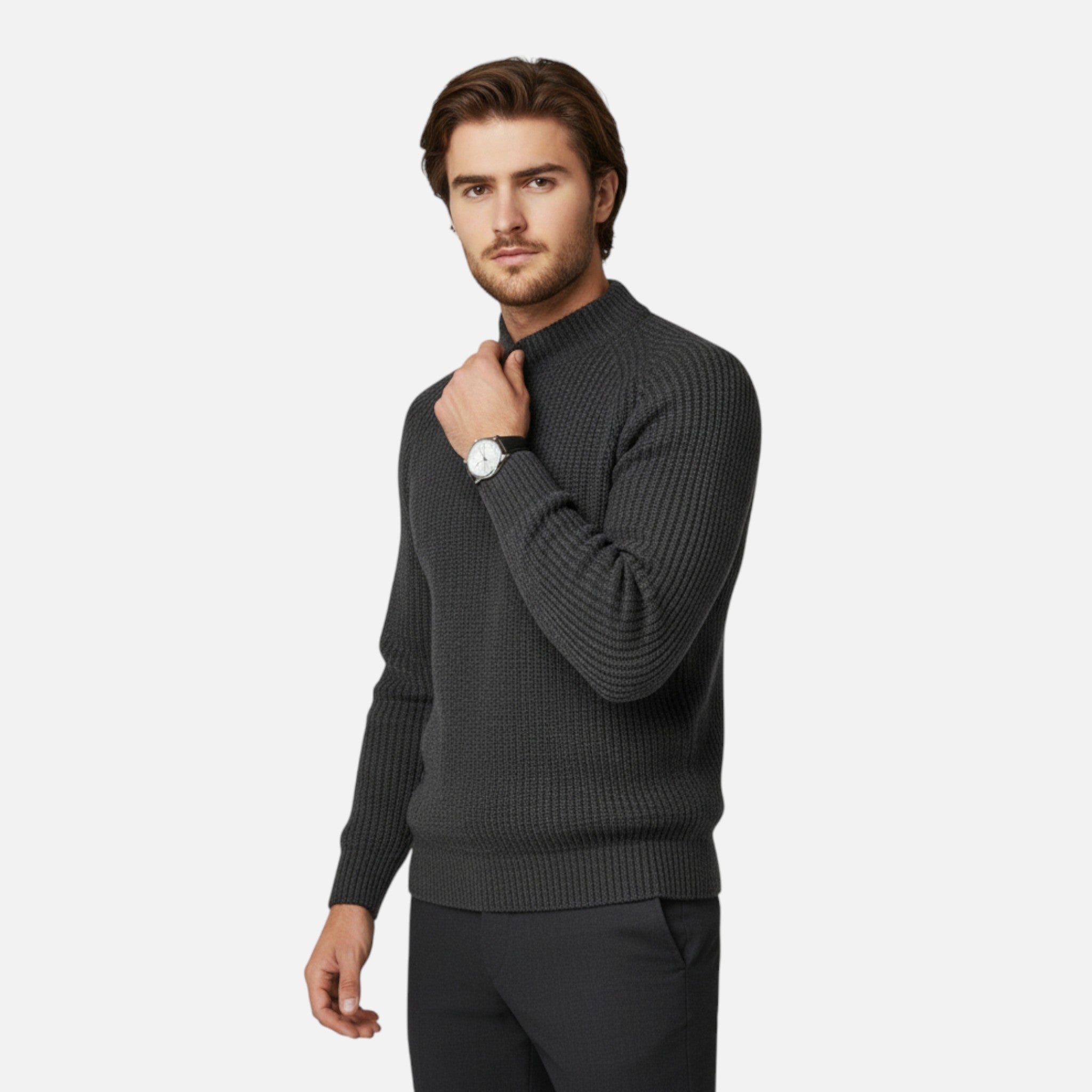 Rocal Outlet | Suéter Entallado para Hombre – Elegancia en Punto Acanalado