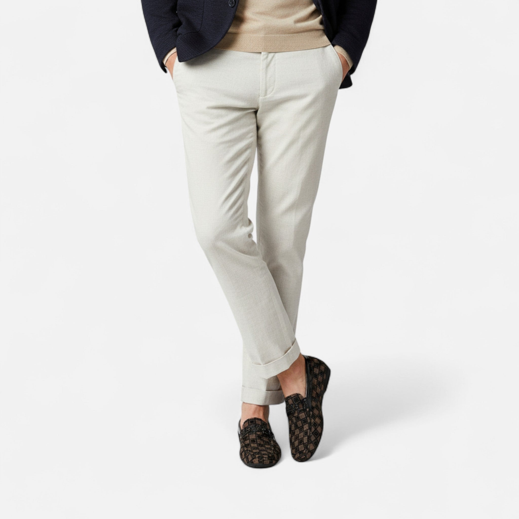 Rocal Outlet | Mocasines para hombre – Estilo transpirable a cuadros, legado clásico