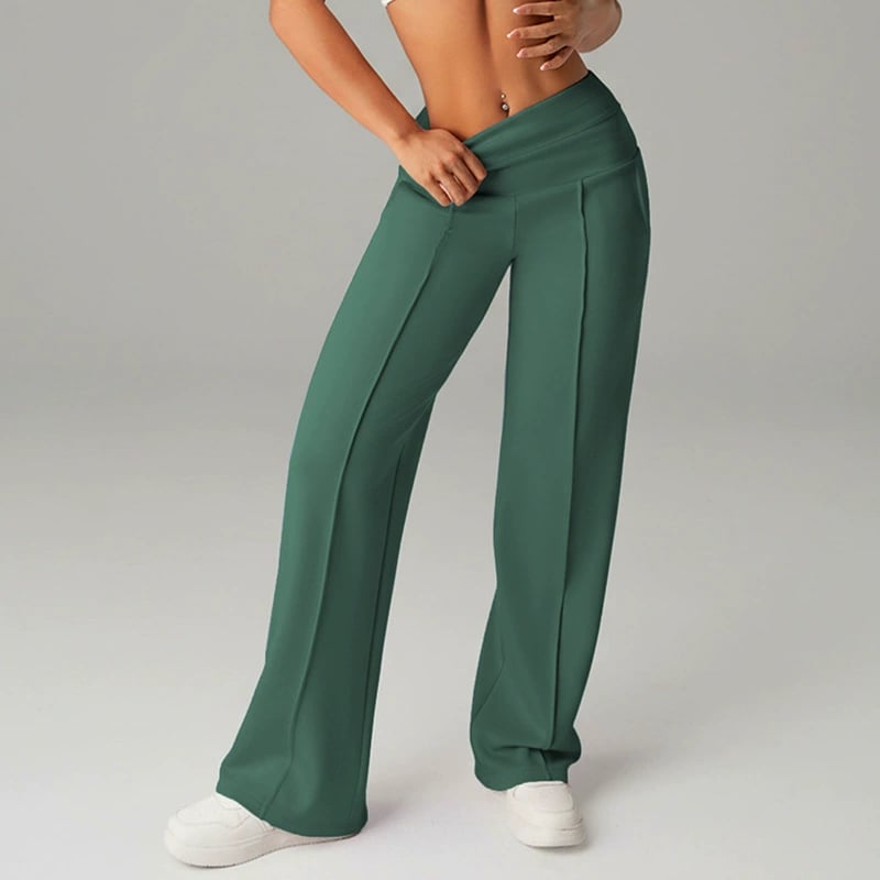 Pantalones Rectos Versátiles para Mujer - Tejido Elástico Cómodo + Bolsillos Prácticos