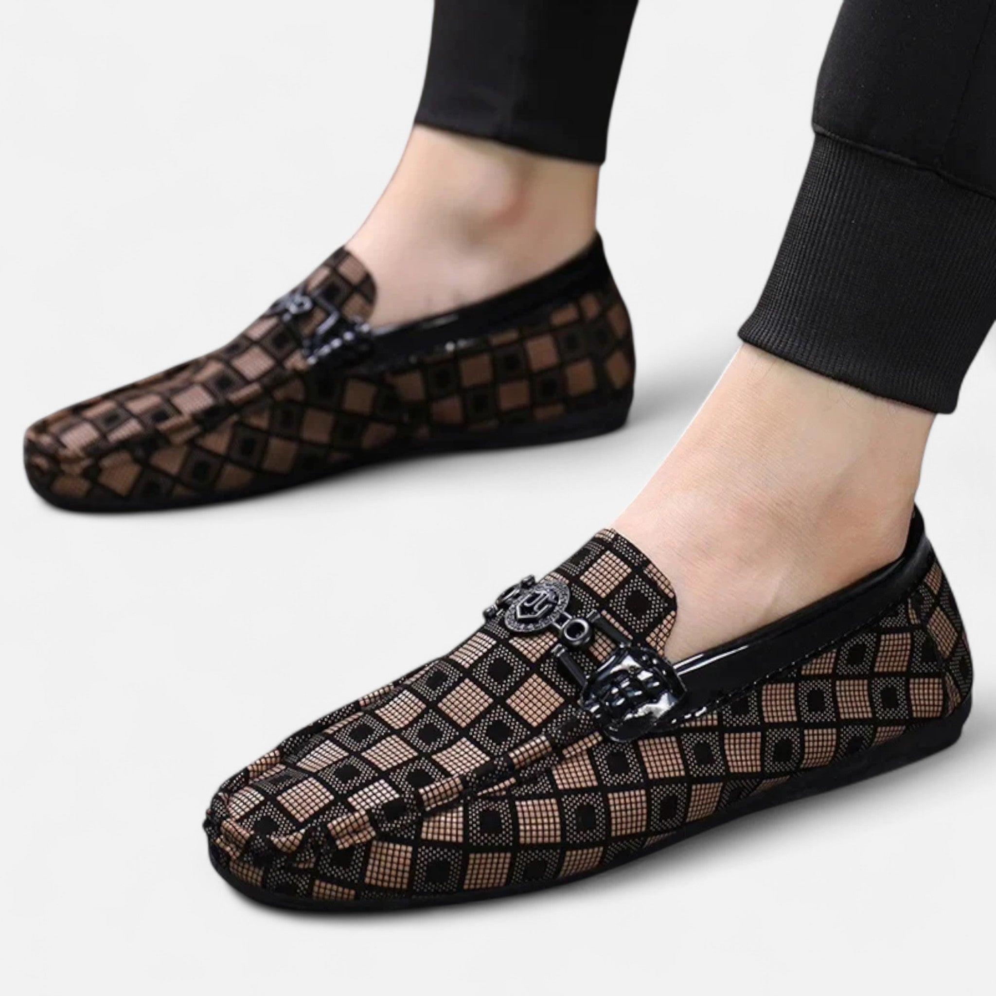 Rocal Outlet | Mocasines para hombre – Estilo transpirable a cuadros, legado clásico
