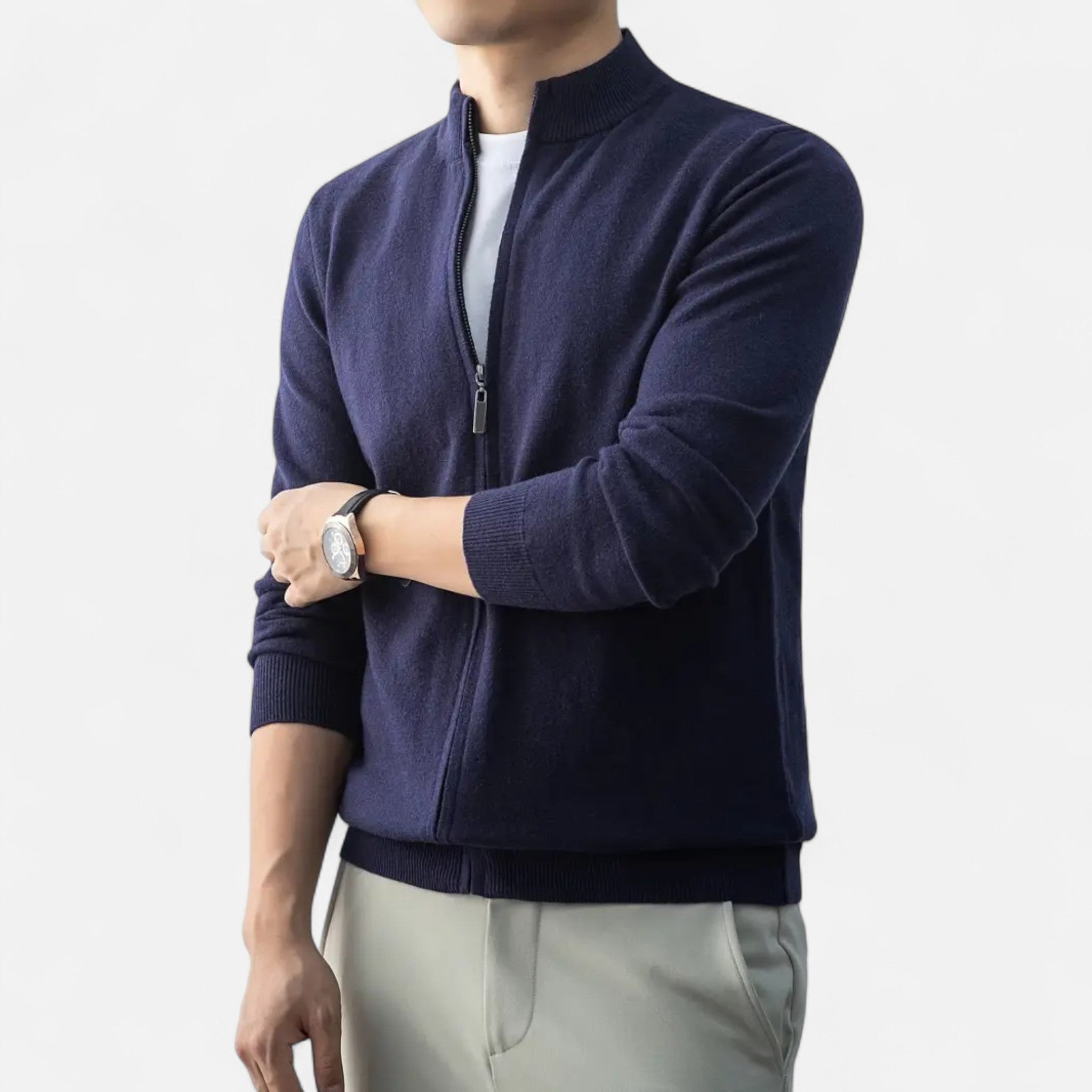 Rocal Outlet | Jersey con Cremallera Completa para Hombre – Mezcla de Lana Heritage
