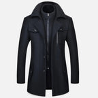 Rocal Outlet | Men’s Long Coat – Vintage Contrast-Collar Elegance