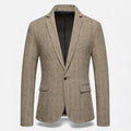 Rocal Outlet | Men’s Check Tweed Blazer – Classic Single-Breasted Design