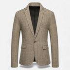Rocal Outlet | Men’s Check Tweed Blazer – Classic Single-Breasted Design