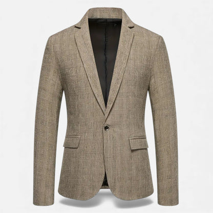 Rocal Outlet | Blazer de tweed a cuadros para hombre – Diseño clásico de un solo botón