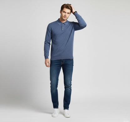 Rocal Outlet | Jersey de Punto con Cuello Polo para Hombre – Capa Diaria Cálida