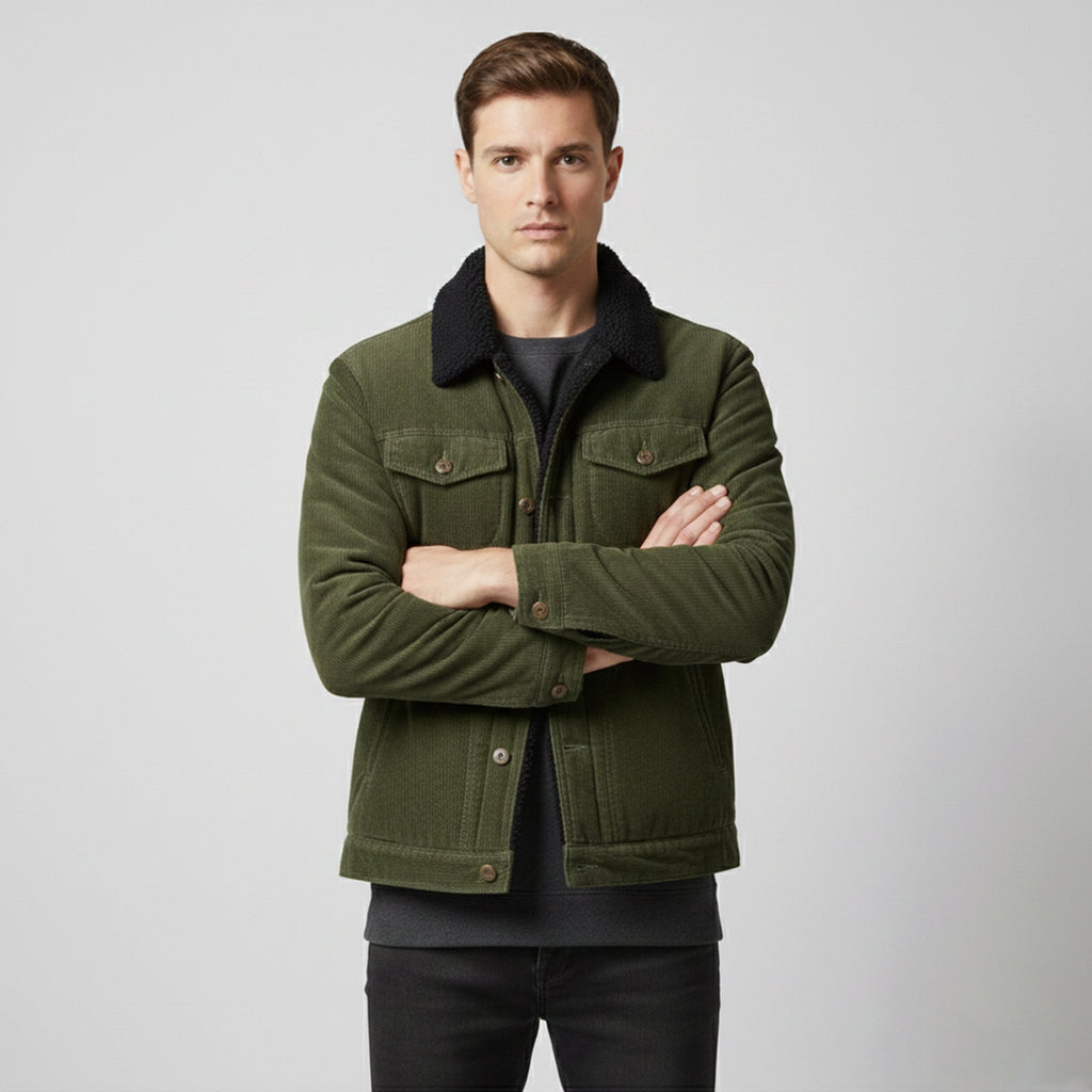 Rocal Outlet | Men’s Casual Warm Jacket – Corduroy Fit