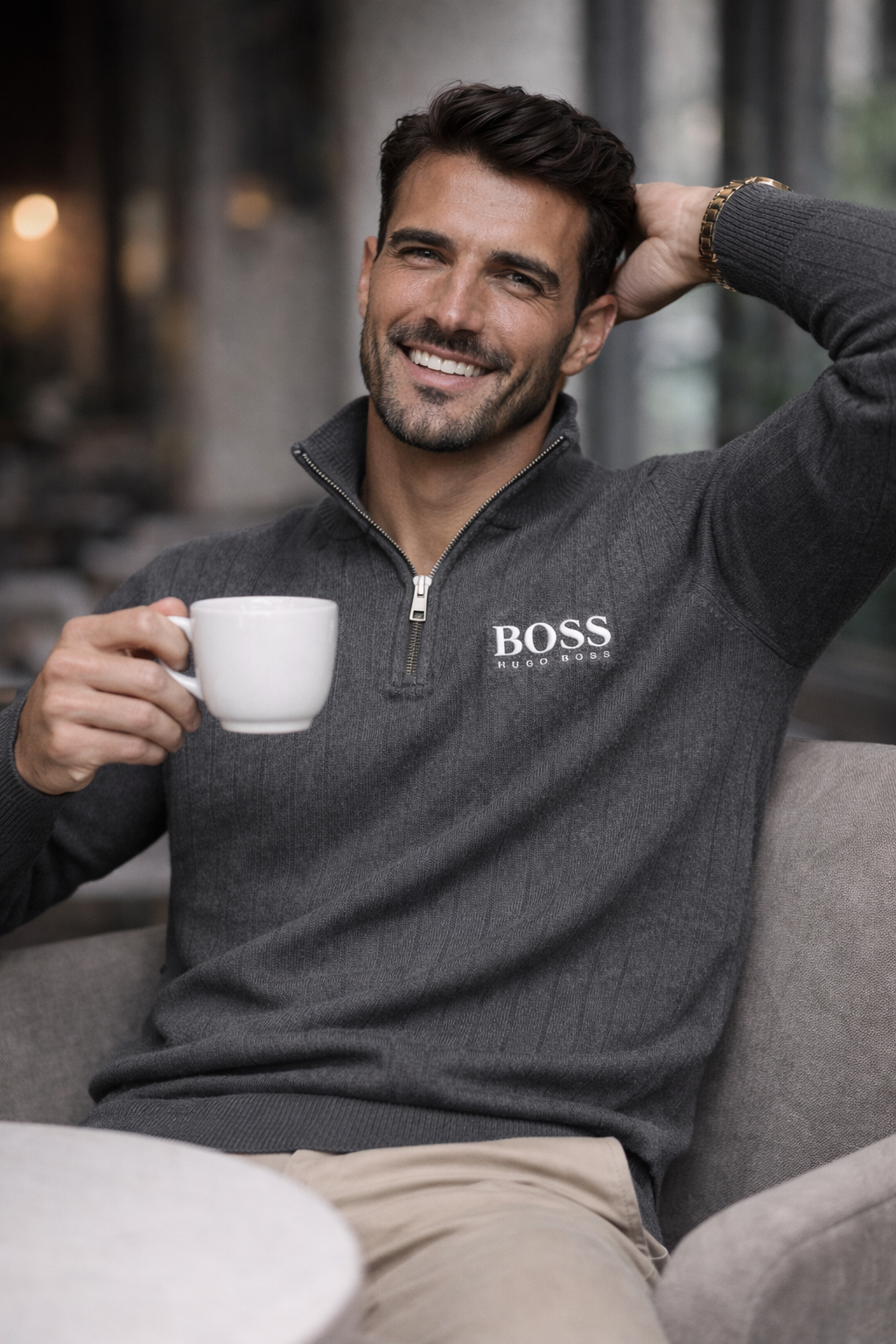 Rocal Outlet | Men’s Half-Zip Knit Jumper