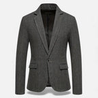 Rocal Outlet | Men’s Check Tweed Blazer – Classic Single-Breasted Design