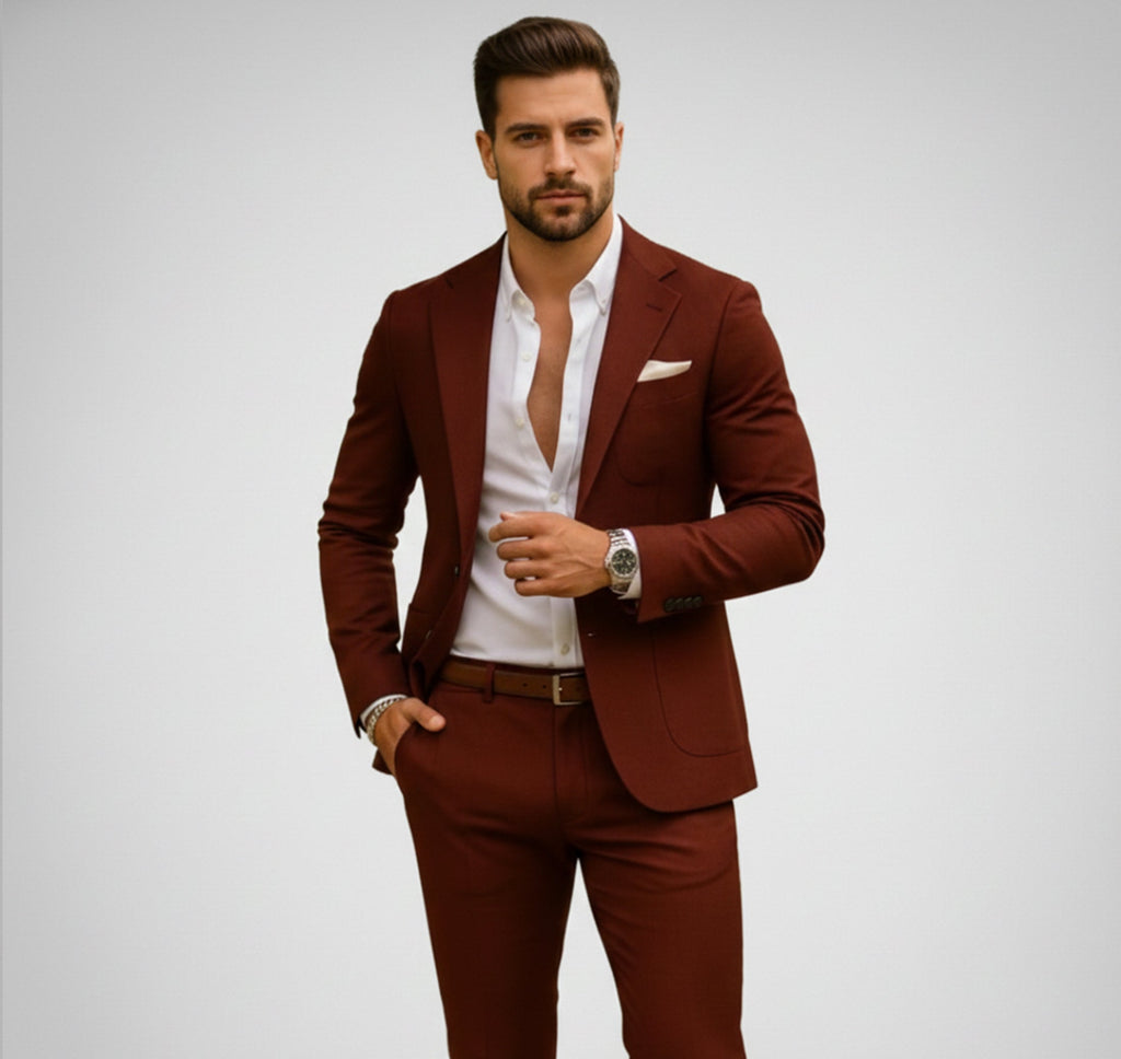 Rocal Outlet | Men’s Slim Suit Set – Digital Print Comfort
