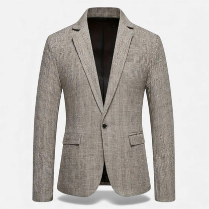 Rocal Outlet | Blazer de tweed a cuadros para hombre – Diseño clásico de un solo botón