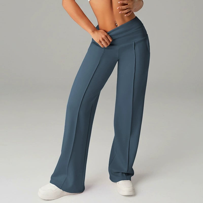 Pantalones Rectos Versátiles para Mujer - Tejido Elástico Cómodo + Bolsillos Prácticos