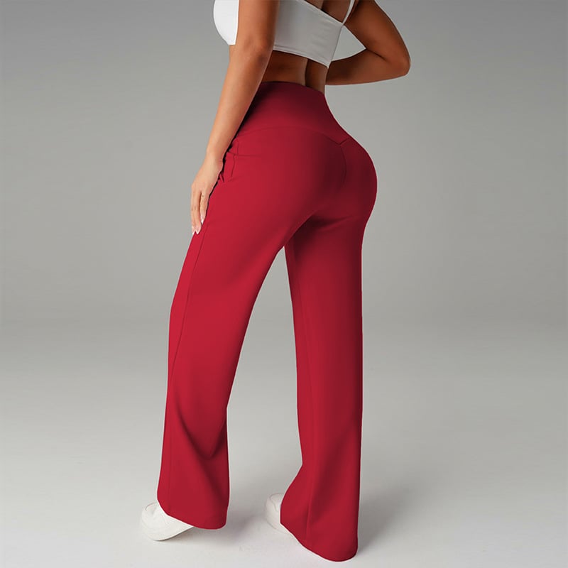 Pantalones Rectos Versátiles para Mujer - Tejido Elástico Cómodo + Bolsillos Prácticos