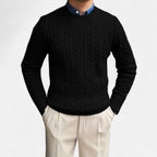 Rocal Outlet | Men’s Round Neck Twisted Rope Knit Sweater – Classic Cable Jumper