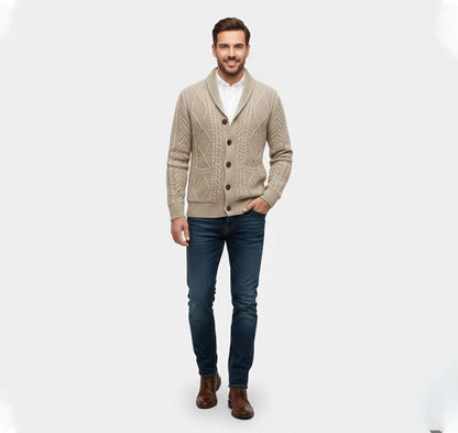 Rocal Outlet | Cárdigan de punto para hombre – Edición cálida jacquard