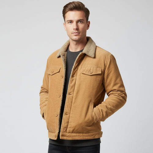 Rocal Outlet | Men’s Casual Warm Jacket – Corduroy Fit