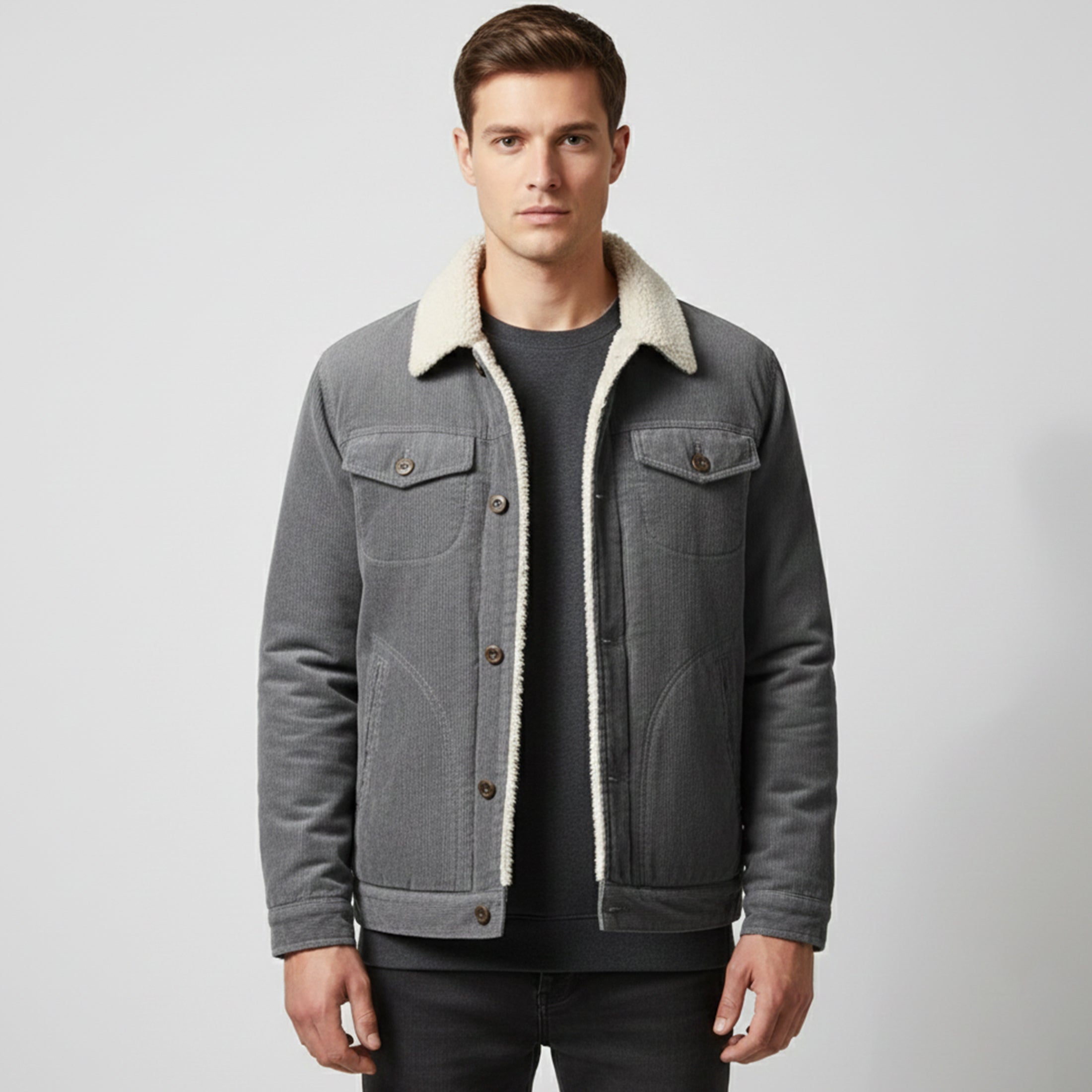 Rocal Outlet | Men’s Casual Warm Jacket – Corduroy Fit