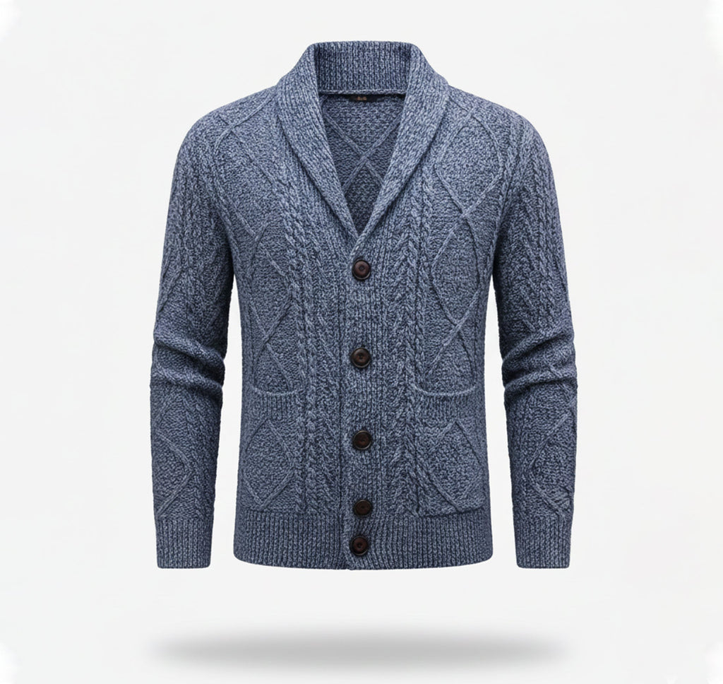 Rocal Outlet | Men’s Knit Cardigan Jacket – Jacquard Warm Edition