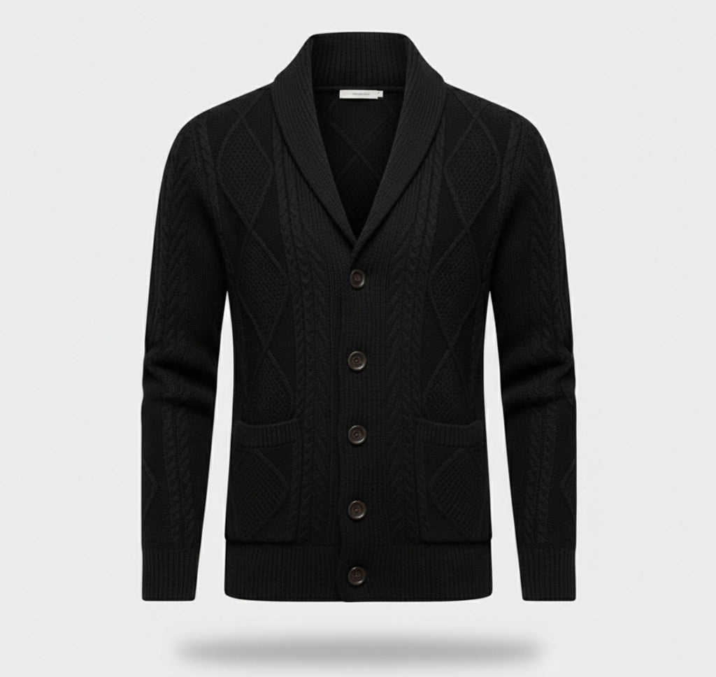 Rocal Outlet | Men’s Knit Cardigan Jacket – Jacquard Warm Edition