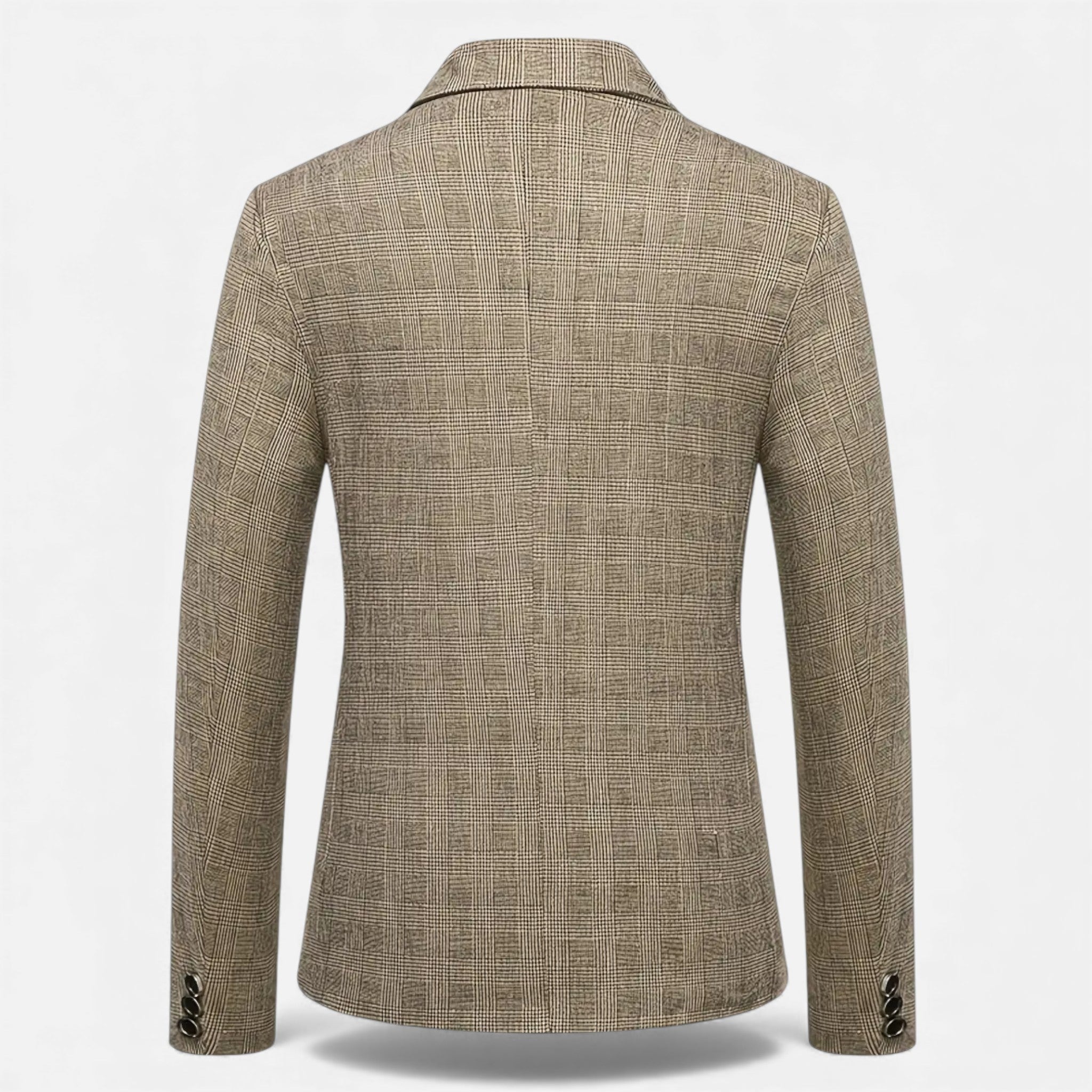 Rocal Outlet | Men’s Check Tweed Blazer – Classic Single-Breasted Design