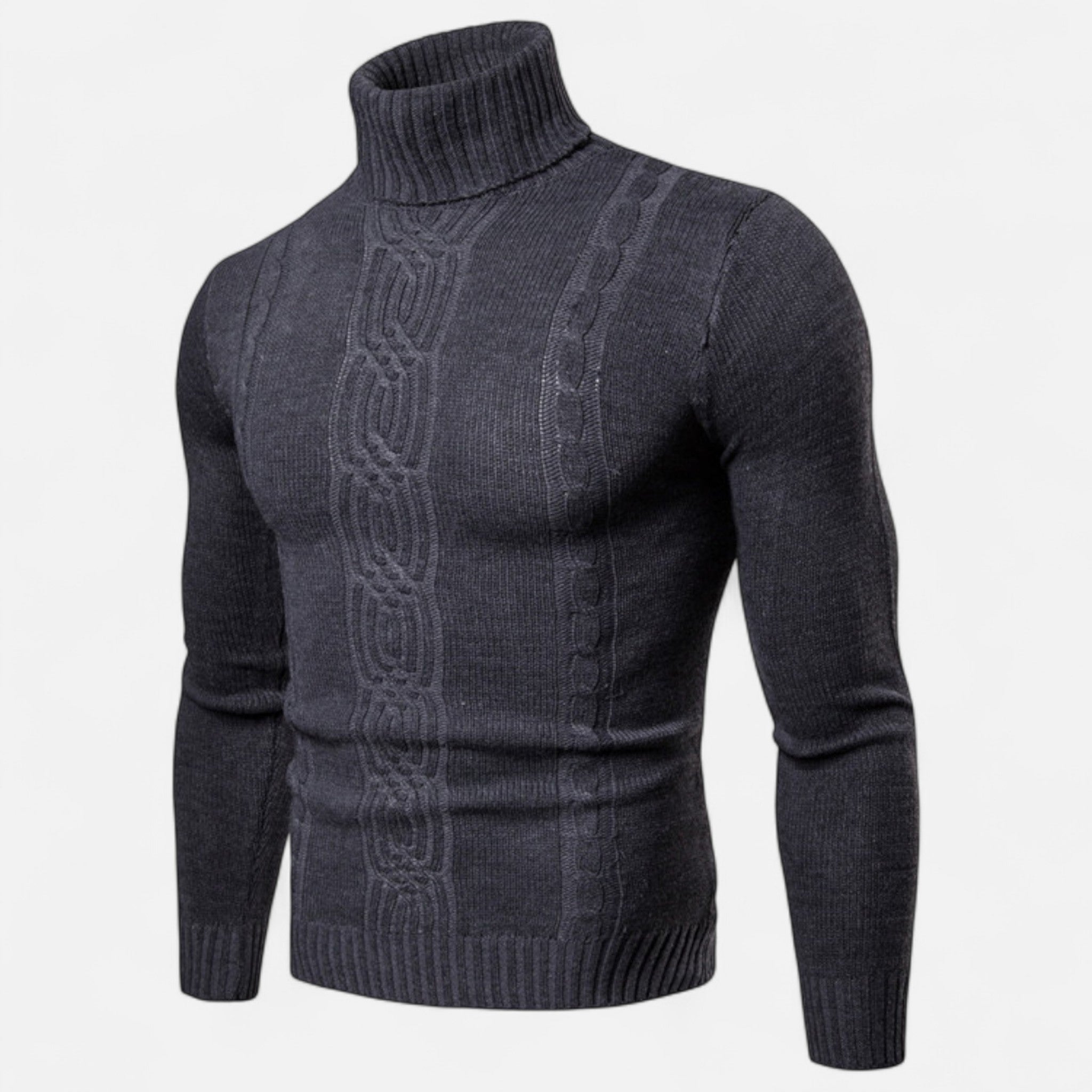 Rocal Outlet | Men’s Turtleneck Sweater – Heritage Jacquard Knit