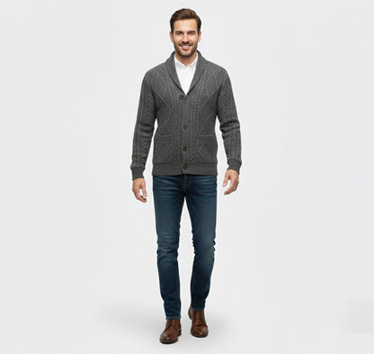 Rocal Outlet | Cárdigan de punto para hombre – Edición cálida jacquard