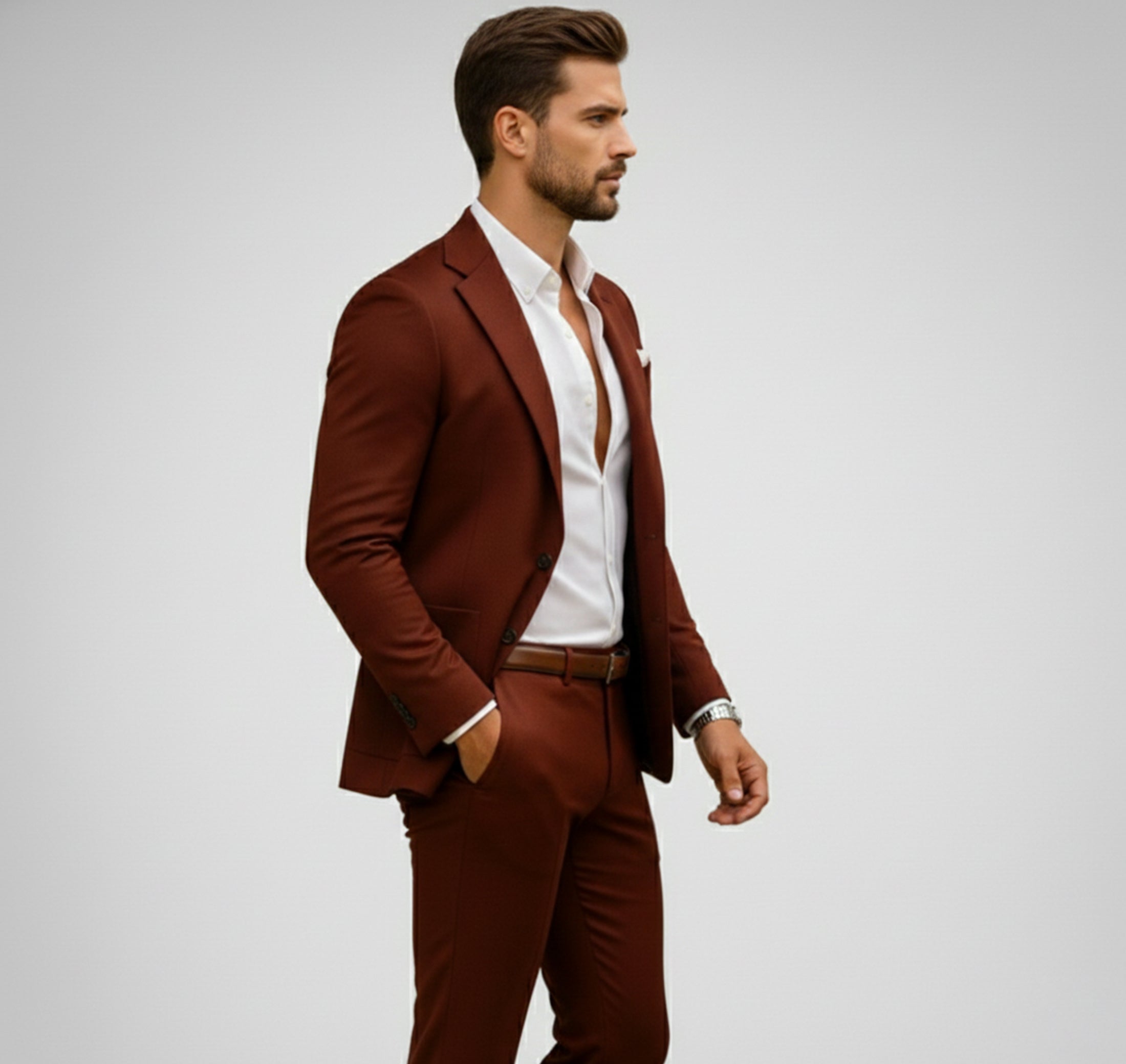Rocal Outlet | Men’s Slim Suit Set – Digital Print Comfort