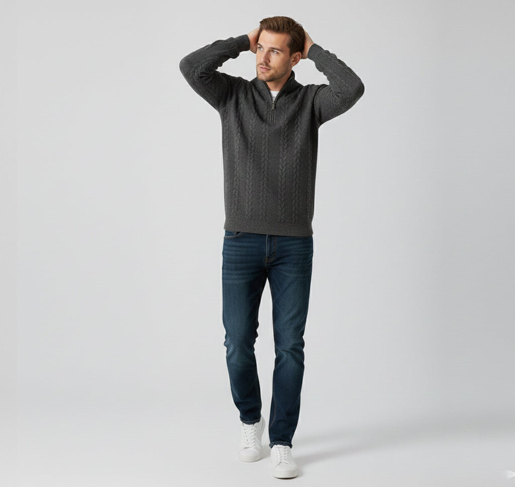 Rocal Outlet | Men’s Jacquard Knitwear – Loose Lapel Classic