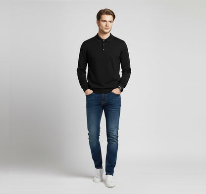 Rocal Outlet | Jersey de Punto con Cuello Polo para Hombre – Capa Diaria Cálida