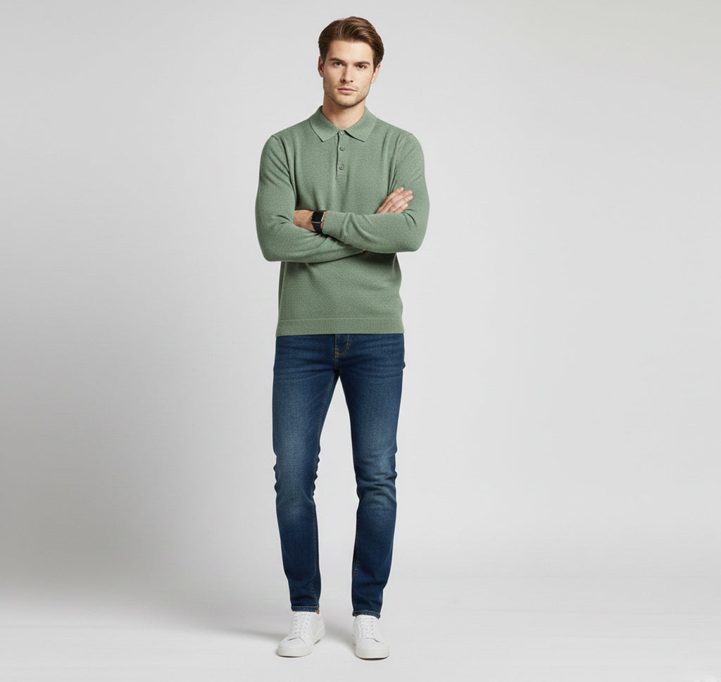 Rocal Outlet | Men’s Polo Collar Knit – Warm Daily Layer