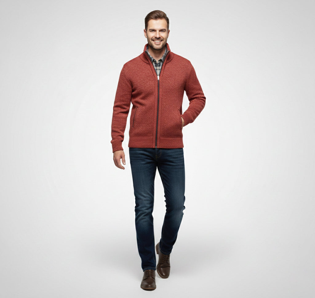 Rocal Outlet | Men’s Knit Sweater Jacket – Warm Knit Layer