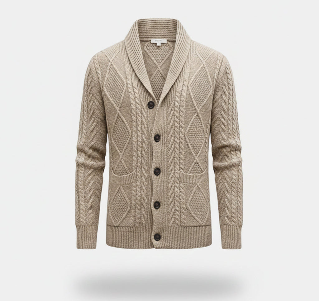 Rocal Outlet | Men’s Knit Cardigan Jacket – Jacquard Warm Edition