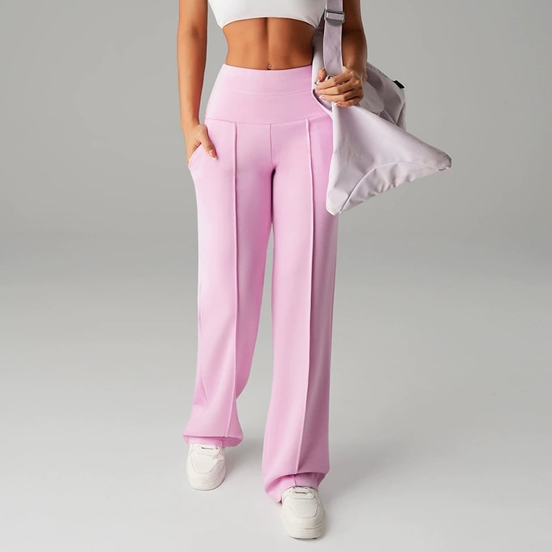 Pantalones Rectos Versátiles para Mujer - Tejido Elástico Cómodo + Bolsillos Prácticos