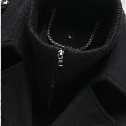 Rocal Outlet | Abrigo Largo de Hombre – Elegancia Vintage con Cuello en Contraste