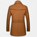 Rocal Outlet | Men’s Long Coat – Vintage Contrast-Collar Elegance