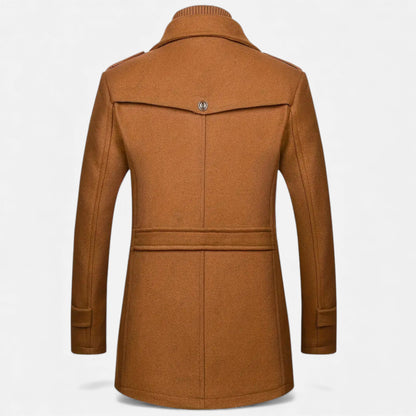Rocal Outlet | Abrigo Largo de Hombre – Elegancia Vintage con Cuello en Contraste