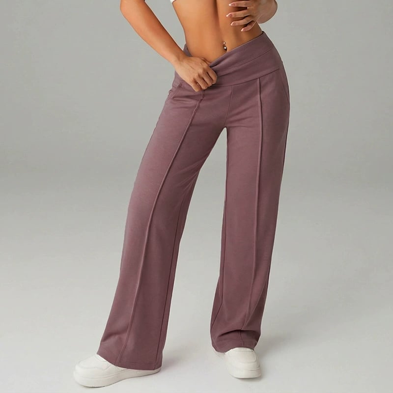 Pantalones Rectos Versátiles para Mujer - Tejido Elástico Cómodo + Bolsillos Prácticos