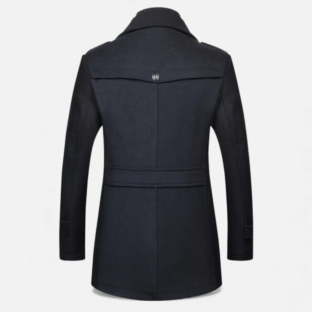 Rocal Outlet | Men’s Long Coat – Vintage Contrast-Collar Elegance