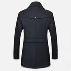 Rocal Outlet | Men’s Long Coat – Vintage Contrast-Collar Elegance