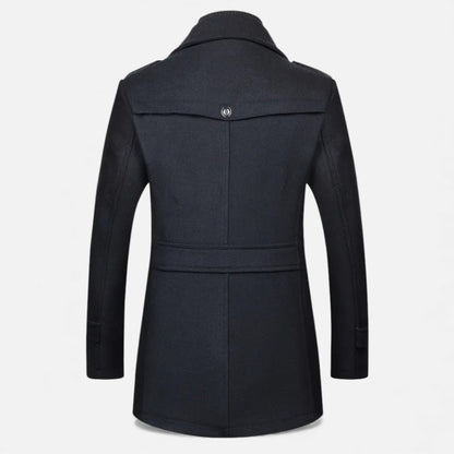 Rocal Outlet | Abrigo Largo de Hombre – Elegancia Vintage con Cuello en Contraste