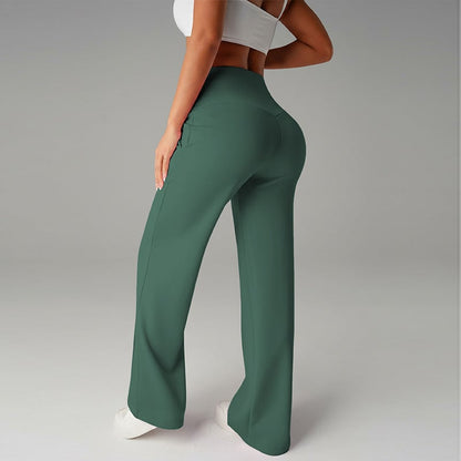 Pantalones Rectos Versátiles para Mujer - Tejido Elástico Cómodo + Bolsillos Prácticos