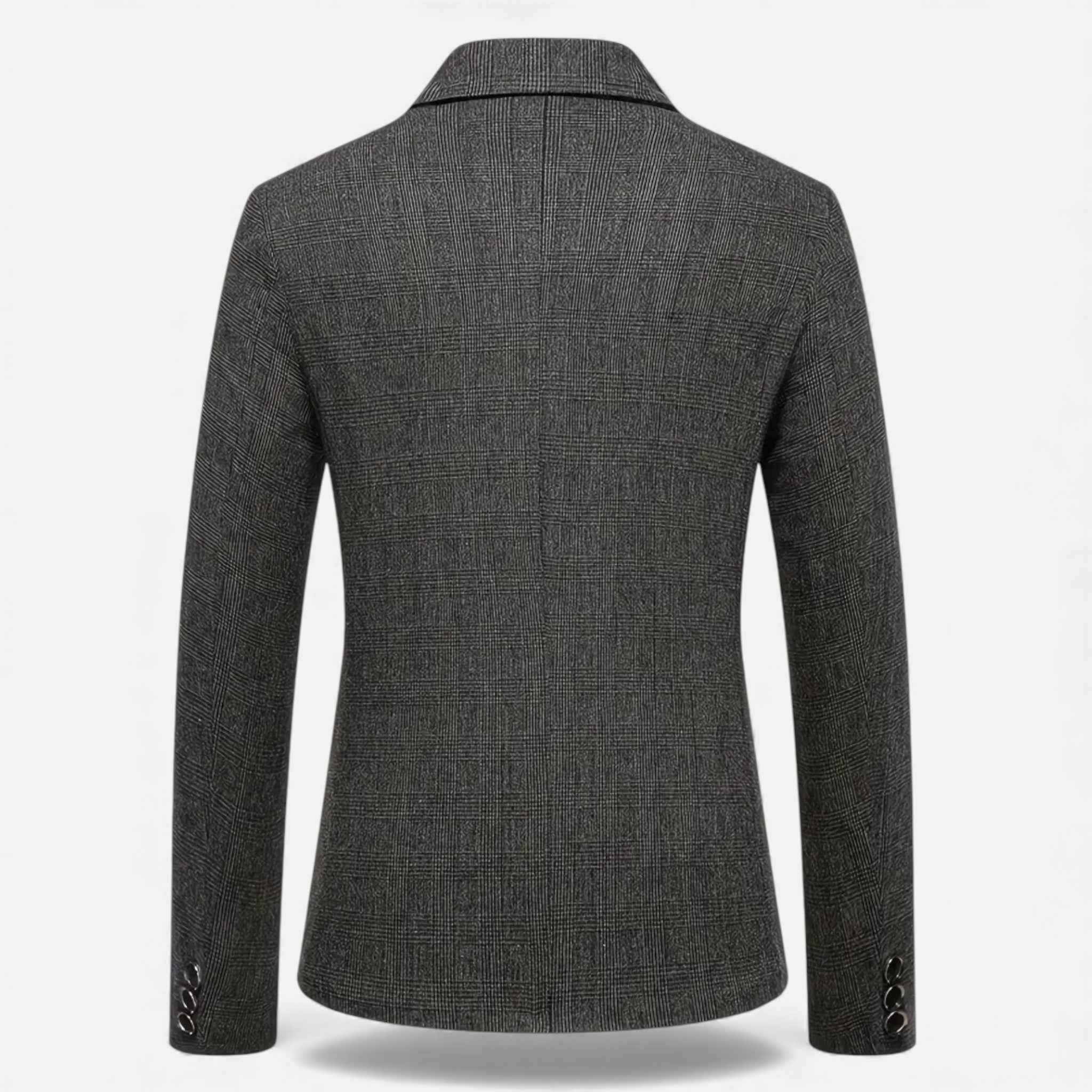 Rocal Outlet | Men’s Check Tweed Blazer – Classic Single-Breasted Design