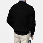 Rocal Outlet | Men’s Round Neck Twisted Rope Knit Sweater – Classic Cable Jumper
