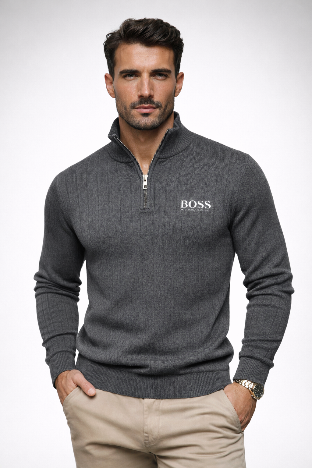 Rocal Outlet | Men’s Half-Zip Knit Jumper